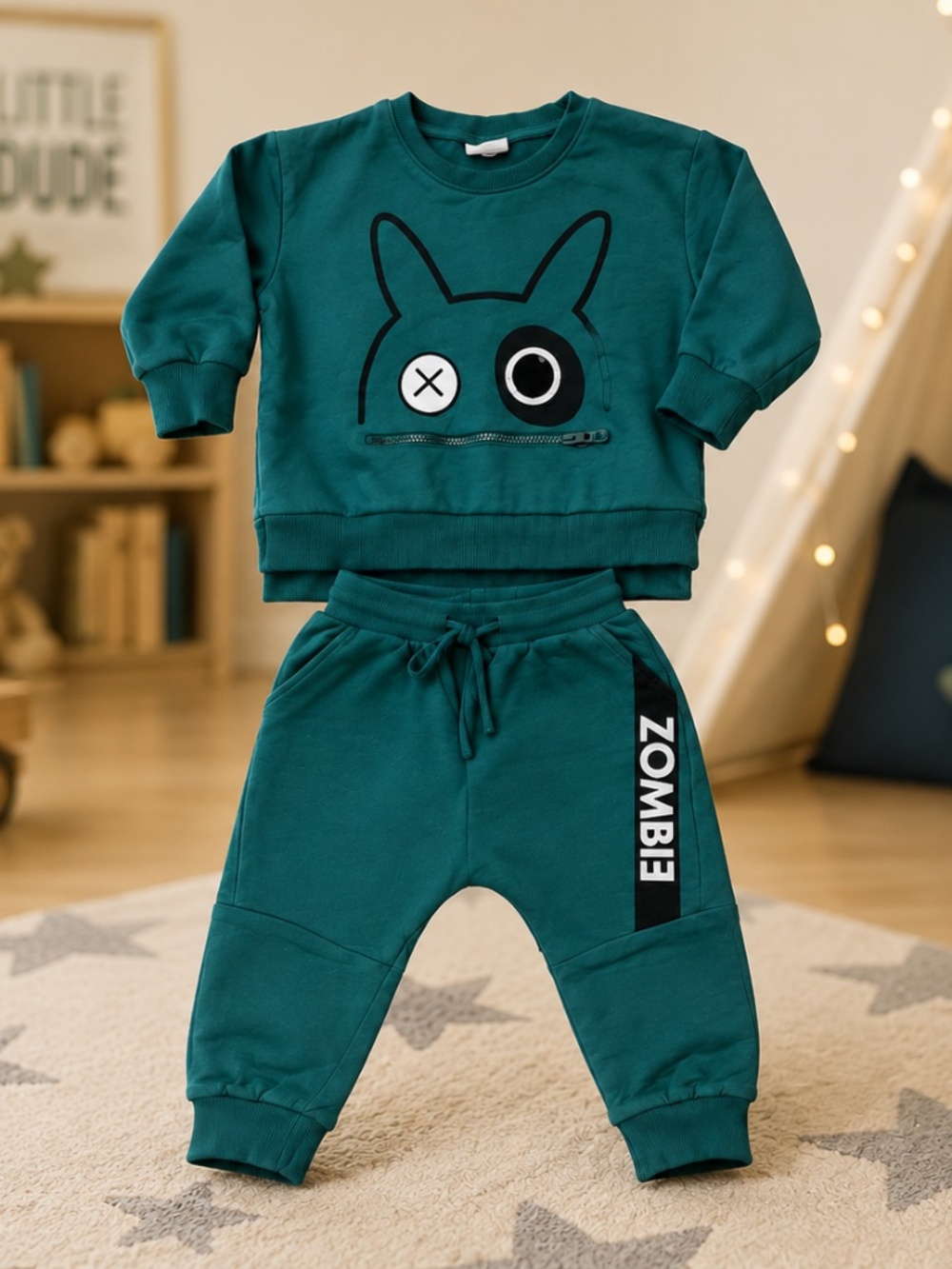 Zombie 2-Piece Sweat Set | Size 110 cm (Approx. 4–5 Years) 🩵